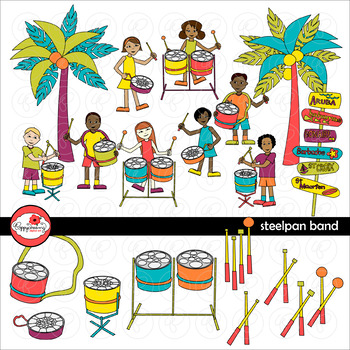 Preview of Steelpan Band Clipart by Poppydreamz