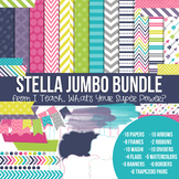 Digital Papers and Frames Stella Jumbo Set