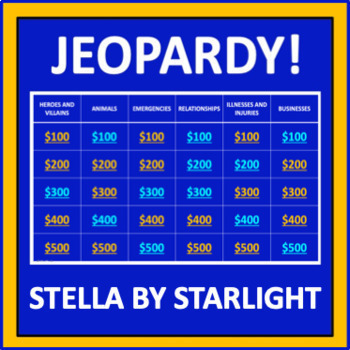 Preview of Stella by Starlight Jeopardy - an interactive ELA game