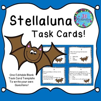 Preview of Stellaluna Activities Task Cards Reading Comprehension First Second Third Grade