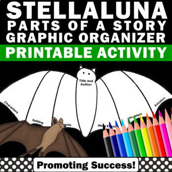 Preview of Stellaluna Parts of a Story Elements First 2nd Grade Practice Graphic Organizer