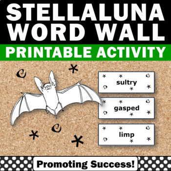 Preview of Stellaluna Vocabulary Activities Halloween Book Bat Coloring Page Bulletin Board