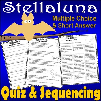 Preview of Stellaluna Reading Quiz Test & Story Scene Sequencing