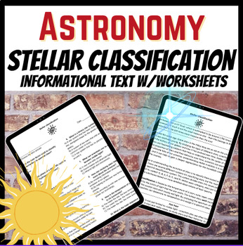 Preview of Stellar Classification Astronomy Text W/ Comprehension Middle/High School