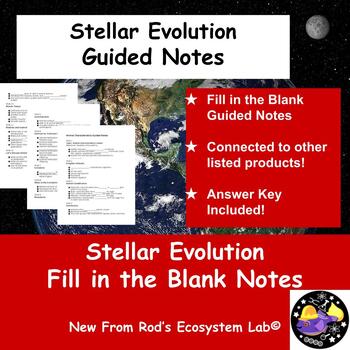 Preview of Stellar Evolution Fill in the Blank Guided Notes w/Answer Key EDITABLE