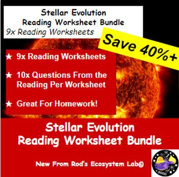 Preview of Stellar Evolution Lesson Reading Worksheet Bundle **Editable**