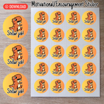 Preview of Stellar Jobs-Printable Motivational Sticker for Students Montessori