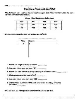Stem And Leaf Plot Worksheets by Always Love Learning  TpT