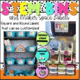 Stem Bins and Maker Space Labels Rainbow Speckled BRIGHTS