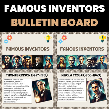 Preview of Science Bulletin Board for Famous Inventors | Famous Inventors Classroom Posters