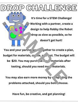 Preview of Stem Challenge: Budget Drop