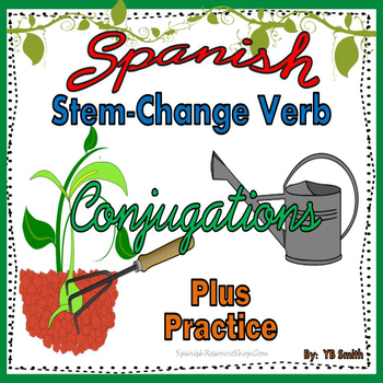 Preview of Spanish Stem Change Verbs Conjugations Notes and Practice Powerpoint BUNDLE