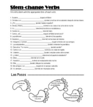 stem change worksheet uue oue with steps by