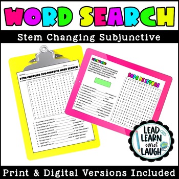 Preview of Stem Changing Subjunctive (Present Tense) Word Search - Distance Learning