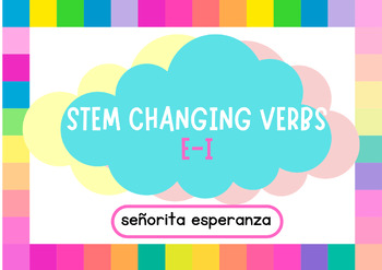 Preview of Stem Changing Verbs E-I in Spanish Notes and Practice