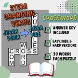 Stem-Changing Verbs - Spanish Crossword Puzzle (Easy, Medi