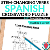 Spanish Stem Changing Verbs Crossword Puzzle - Grammar Worksheet