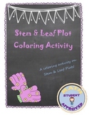 Stem & Leaf Data Fun, Engaging Coloring Sheet/Activity