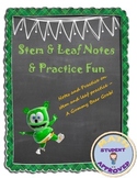 Stem & Leaf Notes & Practice with Gummy Bears; Fun Activity