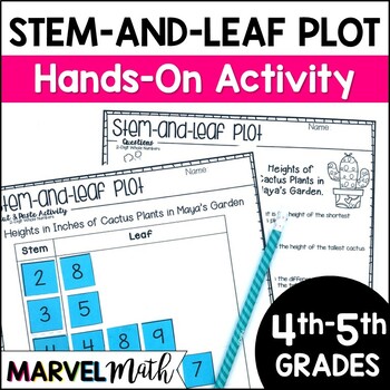 Preview of Stem and Leaf Plot Worksheets Cut & Paste TEKS: 4.9A, 4.9B, 5.9A, 5.9C