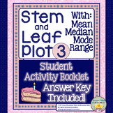 Stem and Leaf Plot with Mean Median Mode and Range Activity