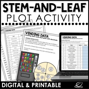 Preview of Stem-and-Leaf Plots Activity | Math Center | Printable & Google Sheets | FREE