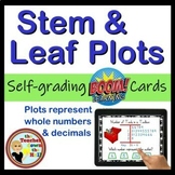 Stem and Leaf Plots BOOM Cards I Digital Data Analysis Activity