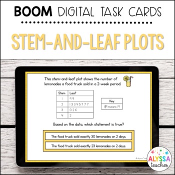 Preview of Stem-and-Leaf Plots Boom Cards