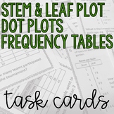 Stem and Leaf Plots, Frequency Tables, Dot Plot, Task Cards