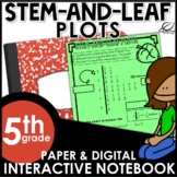 Stem-and-Leaf Plots Interactive Notebook Set | FREE | Dist