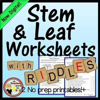 Preview of Stem and Leaf Plots Worksheets with Riddles I Data Analysis Activities