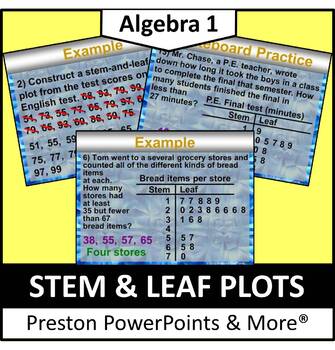 Preview of Stem and Leaf Plots in a PowerPoint Presentation