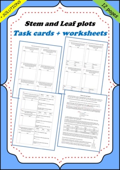 Preview of Stem and Leaf plots task cards worksheet