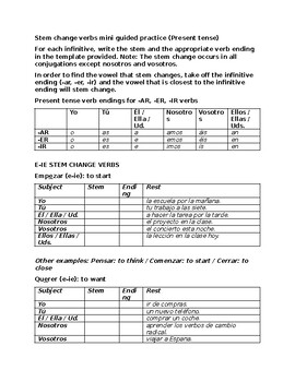 Stem change verbs mini guided practice (Present tense) by kunal patel
