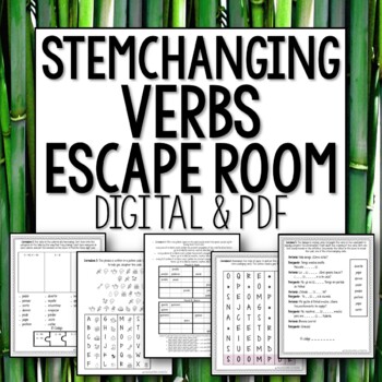 Preview of Stem changing verbs Escape Room Spanish digital and printable