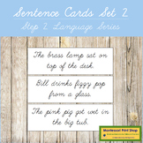 Step 2: Phonetic Sentence Cards Set #2 (Cursive) - Montess