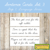 Step 2: Phonetic Sentence Cards Set #3 (Cursive) - Montess
