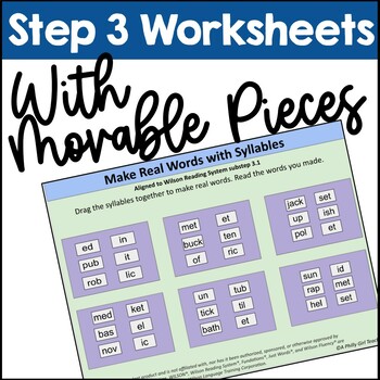 Preview of Step 3 Interactive Worksheets with Movable Pieces