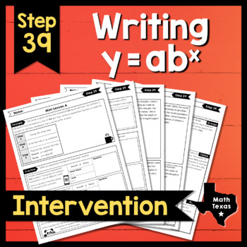 Preview of Step 39 ✩ Writing Exponential Functions ✩ Algebra Intervention ✩ A.9B ✩ A.9C