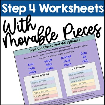 Preview of Step 4 Interactive Worksheets with Movable Pieces
