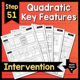 Step 51 ✩ Quadratic Key Features ✩ Texas Algebra Intervent