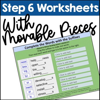 Preview of Step 6 Interactive Worksheets with Movable Pieces