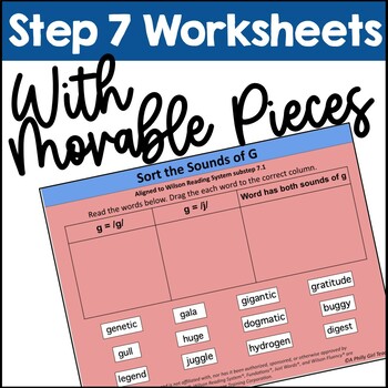 Preview of Step 7 Interactive Worksheets with Movable Pieces
