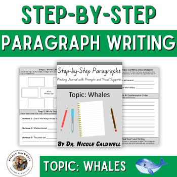 Preview of Paragraph Writing for Autism and Special Education (Whale Theme)