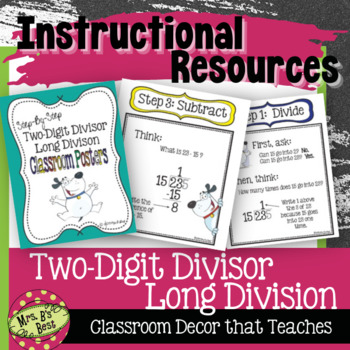 Preview of Step-By-Step Two-Digit Divisor Long Division Classroom Posters