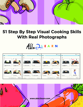 Preview of 51 Step By Step Visual Cooking Skills With Real Photographs / Autism Special Ed