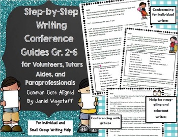 Preview of Step-By-Step Writing Conference Guides for Volunteers & Tutors Gr. 2-6