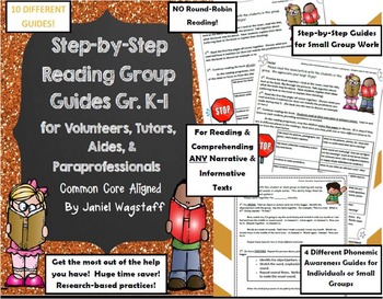 Preview of Step-By-Step Writing Conference Guides for Volunteers & Tutors Gr. K-1 CCSS