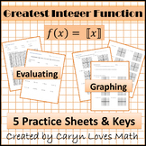Step Function: Greatest Integer Function Worksheet ~ Graph