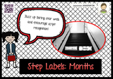 Japanese: Step Labels : Months of the Year : Black and Whi